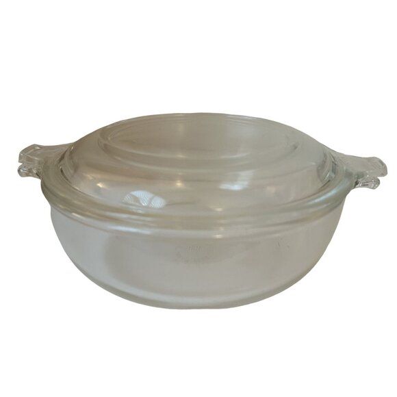 Pyrex Clear Glass 20oz Bowl With Lid 5.5" Wide 2.2" High Oven/Microwave Safe Vin - Picture 3 of 3